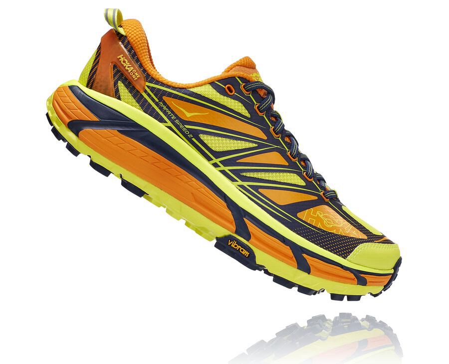 Hoka One One Trainers Mens Light Gold/Rose - Mafate Speed 2 - 13095HXLT